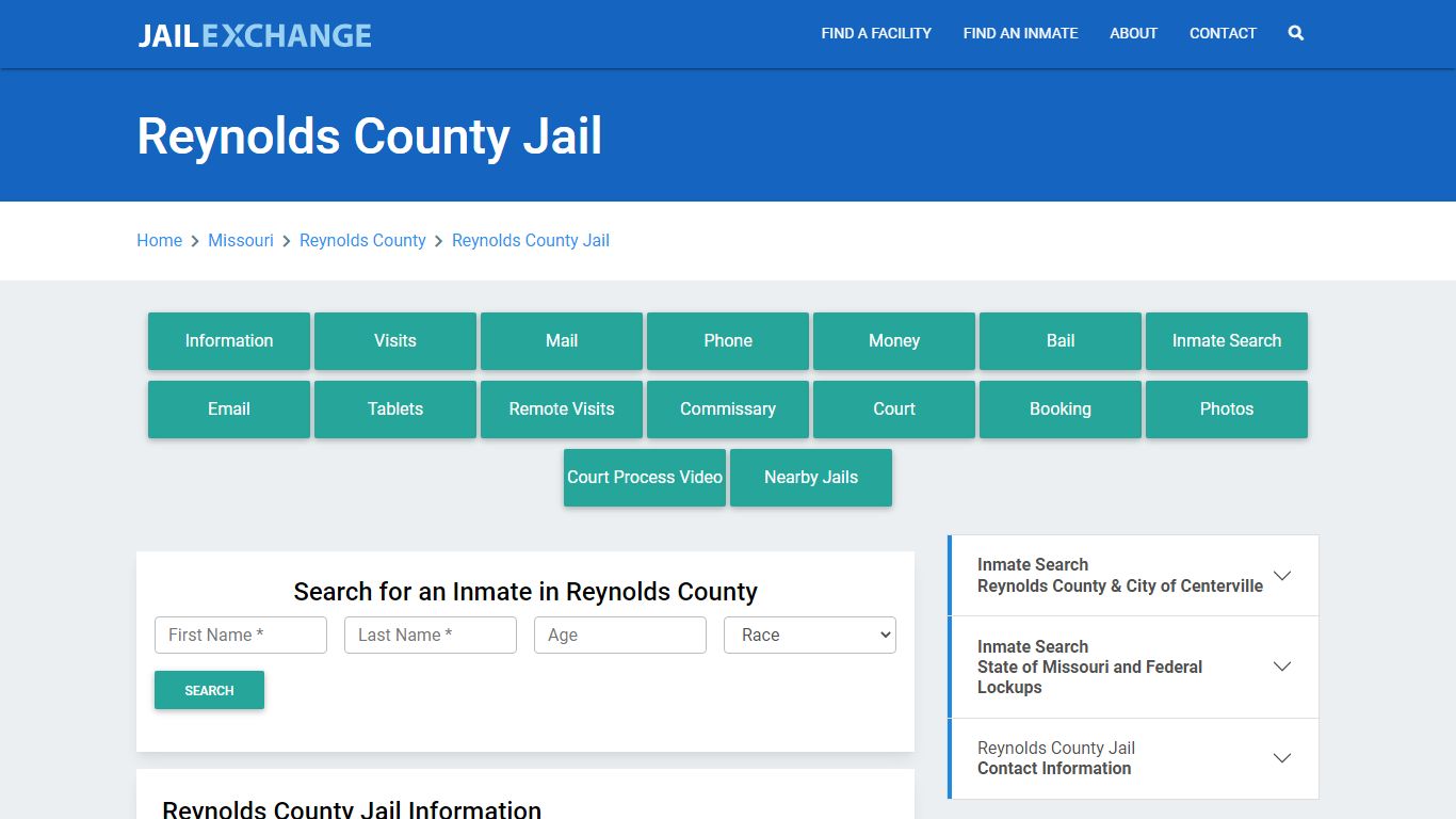 Reynolds County Jail Roster Lookup, MO, Inmate Search